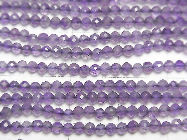 [Video]High Quality! Amethyst AA+ Faceted Round 2mm 1strand beads (aprx.15inch/37cm)