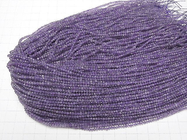 [Video]High Quality! Amethyst AA+ Faceted Round 2mm 1strand beads (aprx.15inch/37cm)