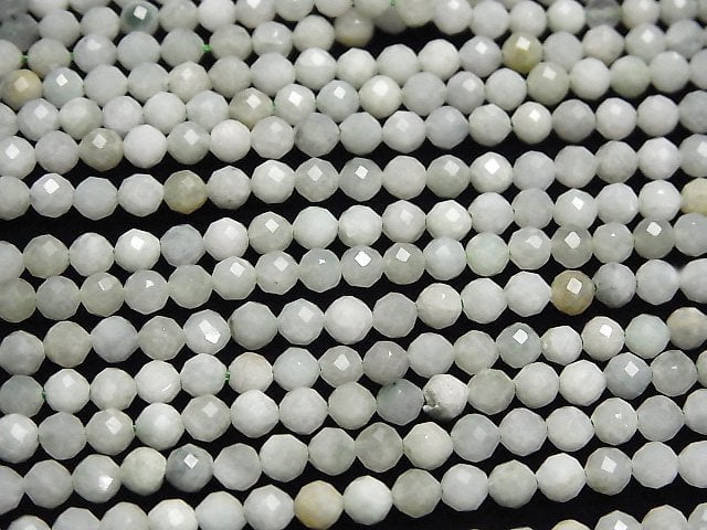 [Video]High Quality! Burmese Jadeite AA Faceted Round 4mm 1strand beads (aprx.15inch/37cm)