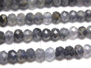 [Video]High Quality! Iolite AA Faceted Button Rondelle 5x5x3.5mm 1strand beads (aprx.15inch/37cm)