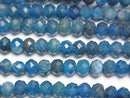 [Video]High Quality! Apatite AA+ Faceted Button Rondelle 5x5x3.5mm 1strand beads (aprx.15inch/36cm)