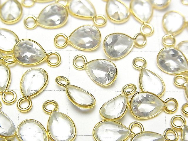 [Video]High Quality Green Amethyst AAA Bezel Setting Pear shape Faceted 8x6mm 18KGP 4pcs