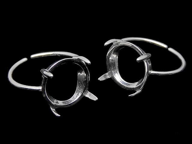 [Video] Silver925 Ring Frame (Prong Setting) Round 12mm No Coating Free Size 1pc