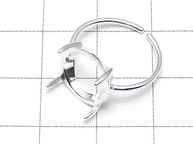 [Video] Silver925 Ring Frame (Prong Setting) Round 12mm No Coating Free Size 1pc