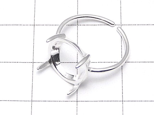 [Video]Silver925 Ring Frame (Prong Setting) Round 12mm No coating Free size 1pc