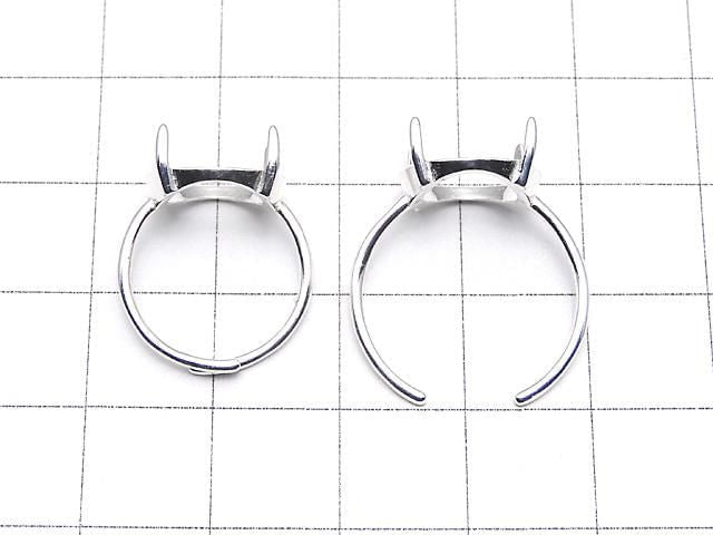 [Video] Silver925 Ring Frame (Prong Setting) Round 12mm No Coating Free Size 1pc