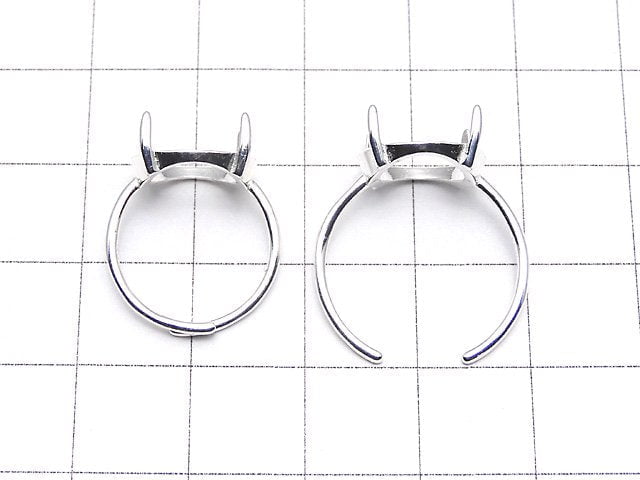 [Video]Silver925 Ring Frame (Prong Setting) Round 12mm No coating Free size 1pc