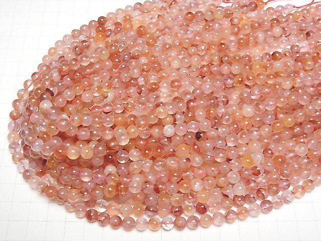 紅赫爾蒙德石AAA圓珠6毫米1串（約15英吋/36公分）