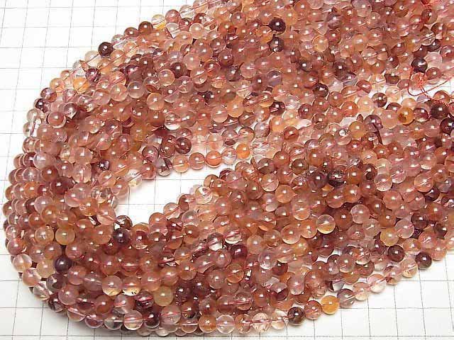 [Video]Red Hematite Quartz AAA Round 6.5mm 1strand beads (aprx.15inch/36cm)