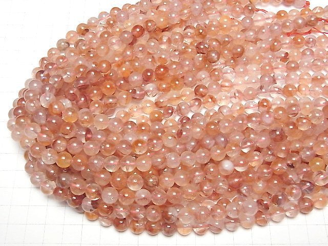 [Video] Red Hematite Quartz AAA Round 8mm half or 1strand beads (aprx.15inch/37cm)