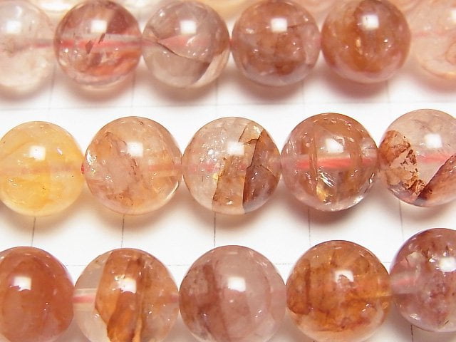 [Video] Red Hematite Quartz AAA- Round 10mm half or 1strand beads (aprx.15inch/37cm)