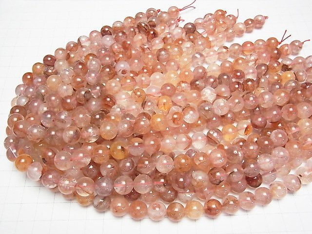 [Video] Red Hematite Quartz AAA- Round 10mm half or 1strand beads (aprx.15inch/37cm)