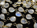 Bezel Setting, Pear Shape, Rainbow Moonstone Gemstone Beads