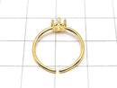 [Video]Silver925 Crown Ring Frame (Prong Setting) Round 4mm 18KGP Free Size 1pc