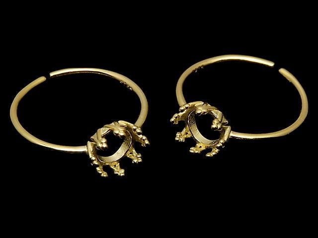 [Video] Silver925 Crown Ring Frame (Prong Setting) Round 6mm 18KGP Free Size 1pc