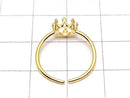 [Video]Silver925 Crown Ring Frame (Prong Setting) Round 6mm 18KGP Free Size 1pc
