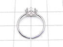 [Video]Silver925 Crown Ring Frame (Prong Setting) Round 6mm Rhodium Plated Free Size 1pc
