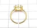 [Video]Silver925 Crown Ring Frame (Prong Setting) Round 8mm 18KGP Free Size 1pc