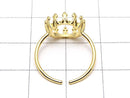 [Video]Silver925 Crown Ring Frame (Prong Setting) Round 10mm 18KGP Free Size 1pc