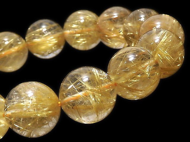 Accessories, Bracelet, One of a kind, Round, Rutilated Quartz One of a kind