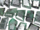 [Video] Brazilian Emerald AA Rough Slice Faceted 1strand beads (aprx.7inch/17cm)