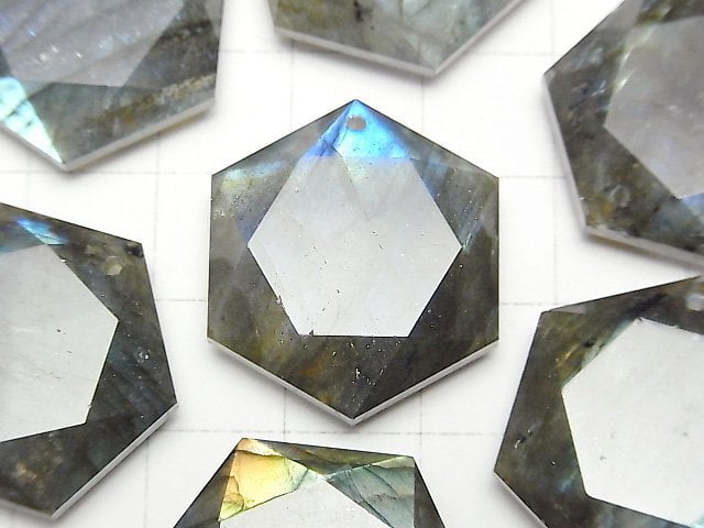 [Video]Labradorite AA++ Hexagram 25x22mm 1pc