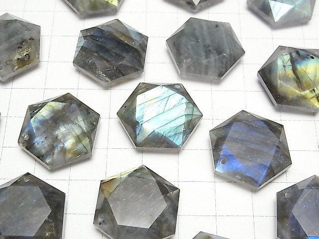 [Video]Labradorite AA++ Hexagram 25x22mm 1pc