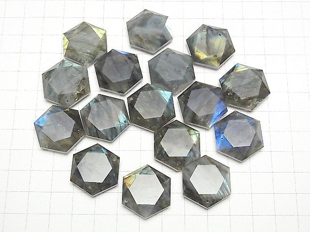 [Video]Labradorite AA++ Hexagram 25x22mm 1pc