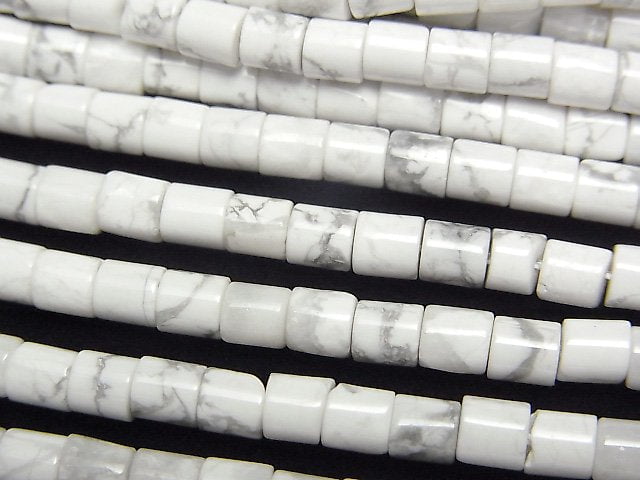 Howlite Magnesite, Tube Gemstone Beads