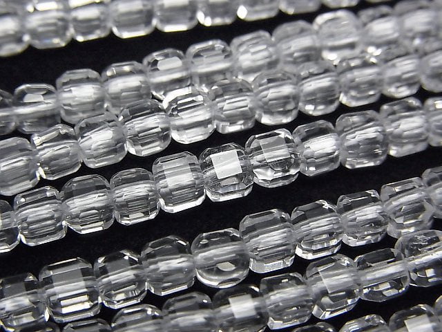 [Video]High Quality! Crystal AAA Cube Shape 4x4x4mm half or 1strand beads (aprx.15inch/37cm)