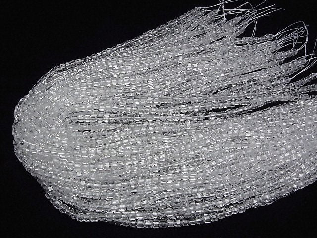 [Video]High Quality! Crystal AAA Cube Shape 4x4x4mm half or 1strand beads (aprx.15inch/37cm)