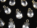 Bezel Setting, Crystal Quartz, Pear Shape Gemstone Beads