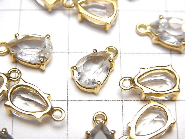 [Video]High Quality Crystal AAA Bezel Setting Pear shape Faceted 9x6mm 18KGP 2pcs
