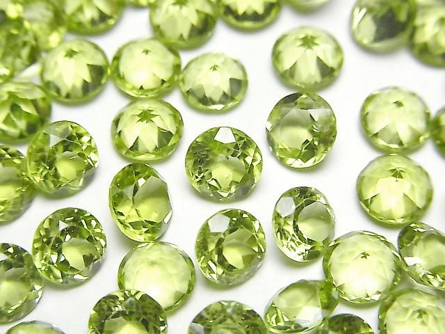 [Video]High Quality Peridot AAA Loose stone Round Faceted 6x6mm 2pcs