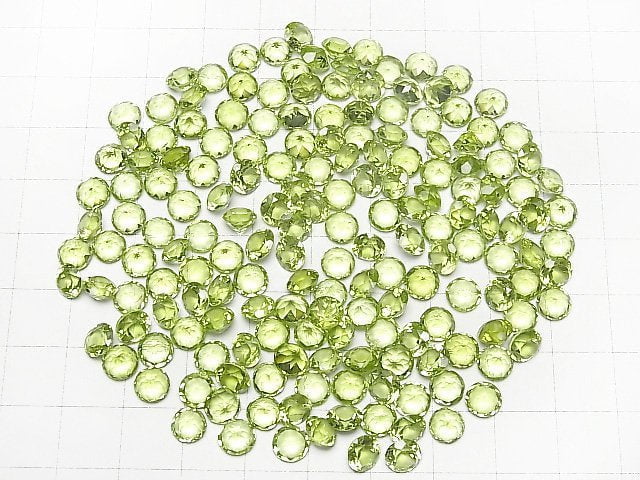 [Video]High Quality Peridot AAA Loose stone Round Faceted 6x6mm 3pcs