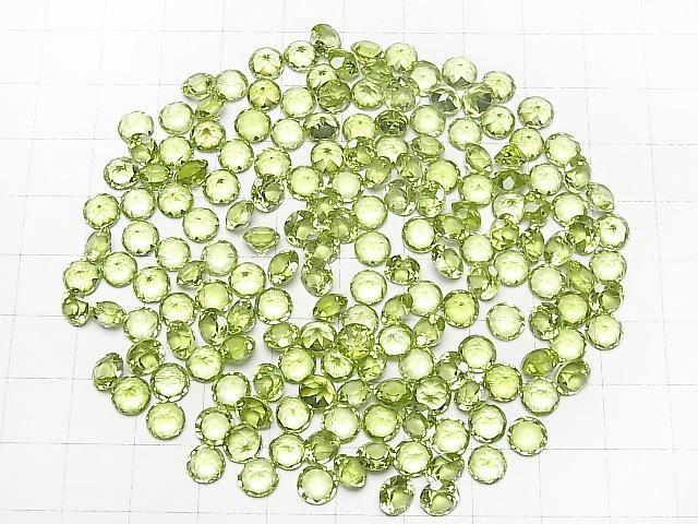 [Video]High Quality Peridot AAA Loose stone Round Faceted 6x6mm 2pcs
