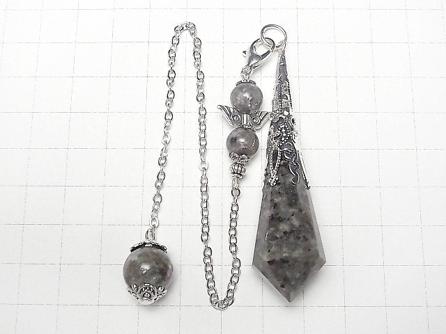 [Video]Yooperlite Pendulum 70x16x16mm with Chain Silver Color 1pc