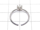 [Video] Silver 925 Crown Ring Frame (Prong Setting) Round Faceted 4mm Rhodium Plated Free Size 1pc