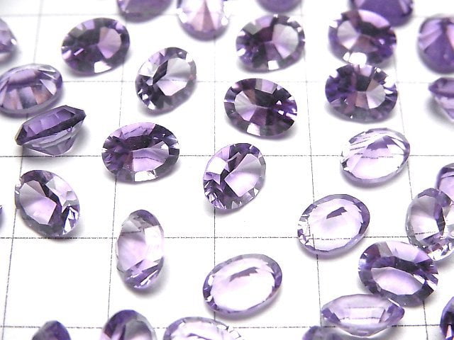 [Video]High Quality Amethyst AAA Loose stone Oval Concave Cut 8x6mm 3pcs