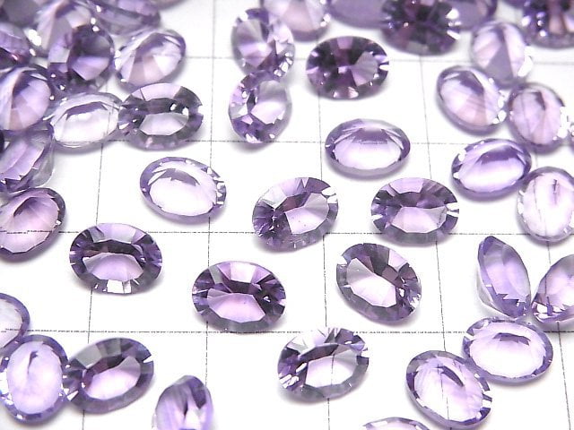 [Video]High Quality Amethyst AAA Loose stone Oval Concave Cut 8x6mm 3pcs