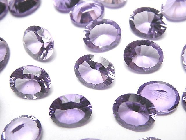 Amethyst, Concave Cut, Oval Gemstone Beads