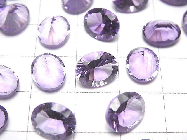 [Video]High Quality Amethyst AAA Loose stone Oval Concave Cut 10x8mm 2pcs