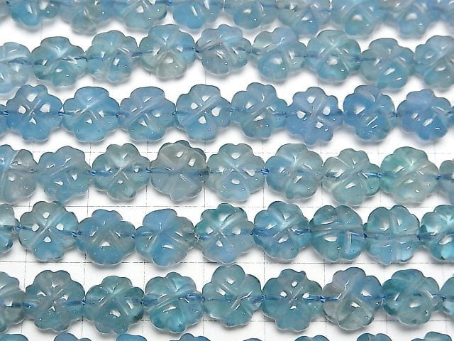 [Video]Blue Green Fluorite AAA- Clover 10x10mm half or 1strand beads (aprx.15inch/36cm)