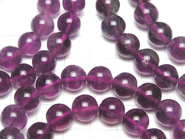 [Video]Purple Fluorite AAA- Round 10mm Bracelet