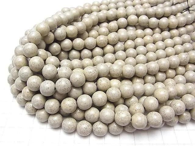 台灣北投石圓珠 10mm 1/4 或 1 串（約 15 英吋/36 公分）