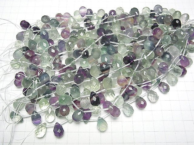 [Video]Multicolor Fluorite AAA- Faced Drop 14x10x10mm 1strand beads (aprx.7inch/17cm)