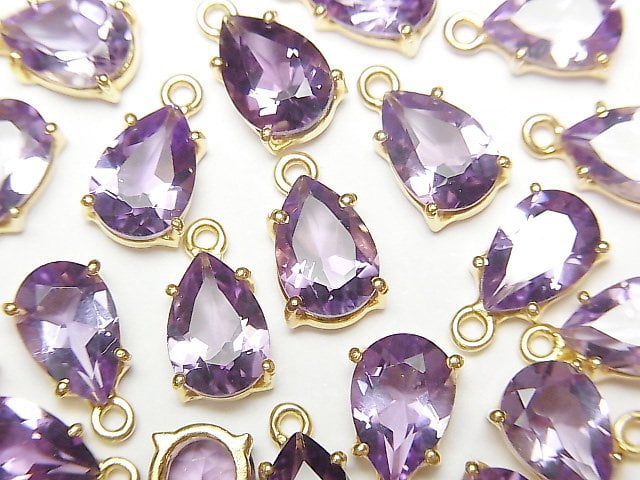 Amethyst, Bezel Setting, Pear Shape Gemstone Beads