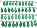 [Video]High Quality Green Onyx AAA Deformed Diamond Shape 15x6mm 1strand (8pcs )