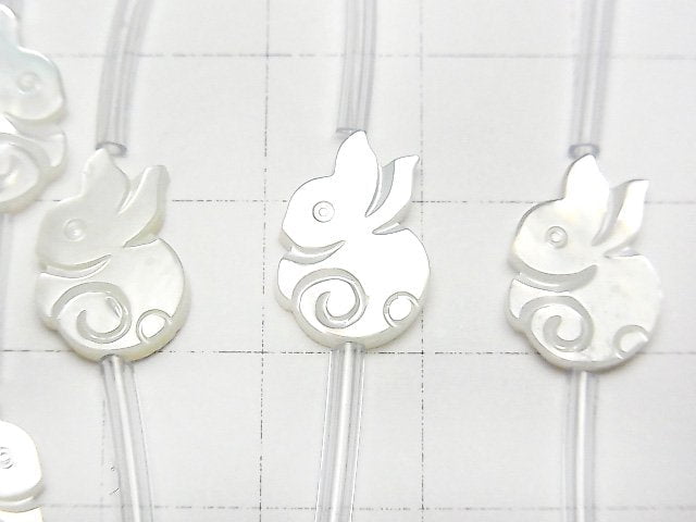 High Quality White Shell AAA Rabbit Shape 14x10mm half or 1strand (Approx 14pcs )