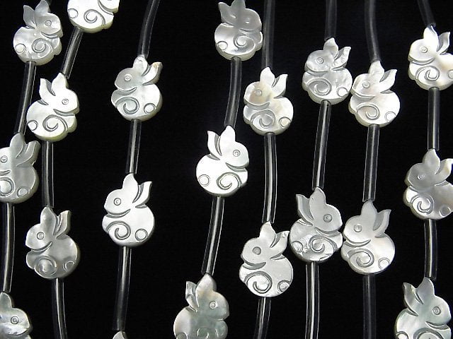 High Quality White Shell AAA Rabbit Shape 14x10mm half or 1strand (Approx 14pcs )